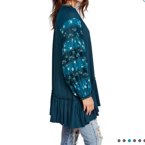 💕x4HP💕Free People mix it up tunic teal dress - Picture 6 of 13